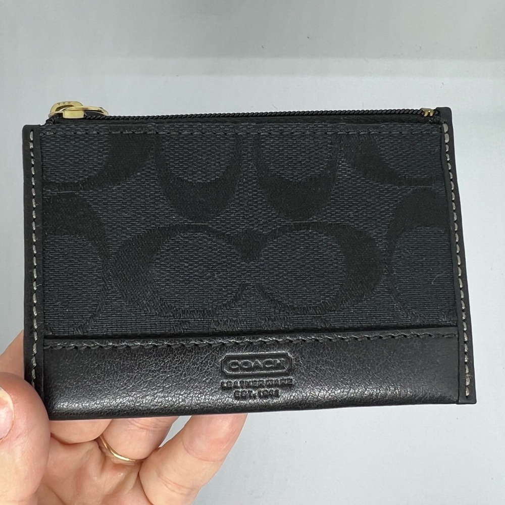 COACH Signature C Jacquard Skinny ID Holder- Black
